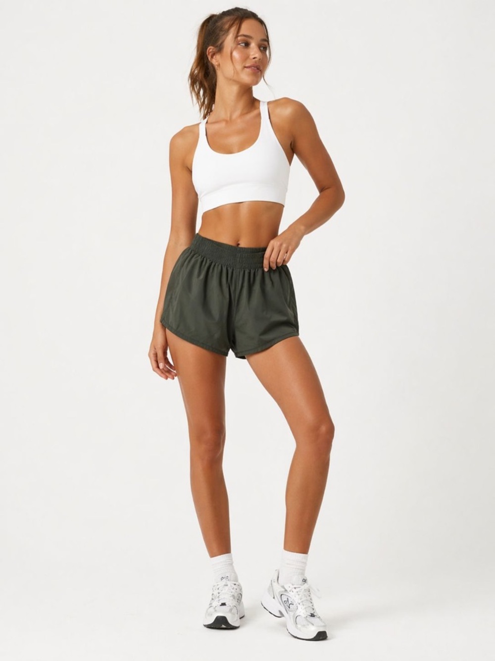 Women's Dark Green Athletic Shorts
